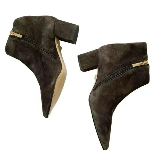 NEW L'AGENCE Jeanne Suede Block Heel Pointed Toe Bootie size 39 8.5 - Picture 4 of 9